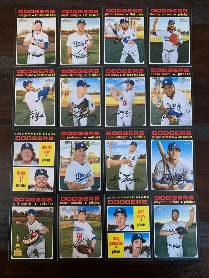 Topps Heritage 2020 Los Angeles Dodgers equipo base conjunto de (16) Smith Lux RC Foto 1 de 1