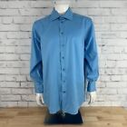 Eton Shirt Mens 44 175 Button Up Long Sleeve Blue Dress Shirt Large