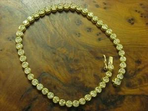 Pulsera de tenis de oro amarillo 750 de 18 quilates con ribete brillante de 2,00 quilates / diamante / 19,0 cm - Imagen 1 de 6