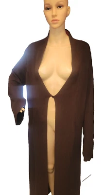 Emme Cardigan Dark Brown Sweater Lambswool Hair Nylon Women’s Plus Size 0 - Image 1 of 4