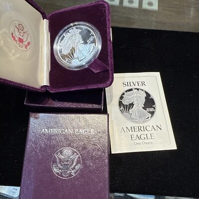 1989 S American Eagle Proof Silver Dollar In OGP & COA  - Image 1 of 4