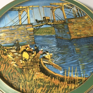 Vincent Van Gogh Landscape the langtois bridge at aries  13x13x4” tin can sunshi - Picture 1 of 5