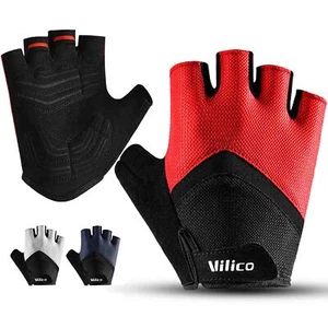 Guantes de ciclismo de bicicleta acolchados medio dedo antideslizantes transpirables MTB guantes de bicicleta - Imagen 1 de 15