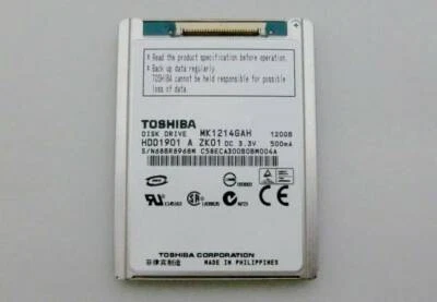 120GB Toshiba MK1214GAH 4200 RPM 1.8" ZIF/CE Hard Drive HDD - Image 1 of 3