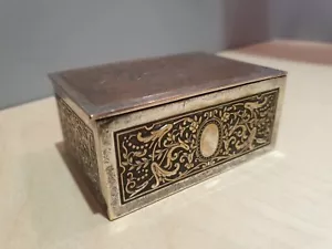 ANTIQUE FRENCH SILVER PLATED JEWELLERY BOX Signed on Reverse 1800's Antique Box - Picture 1 of 19