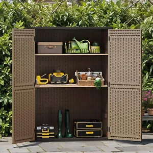 59 CuFT Outdoor Resin Storage Shed Double Door Lockable Patio Vertical Cabinet - Picture 1 of 11
