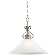 Sea Gull Lighting 65380-965 Single-Light Pendant, Satin Etched Glass Shade..