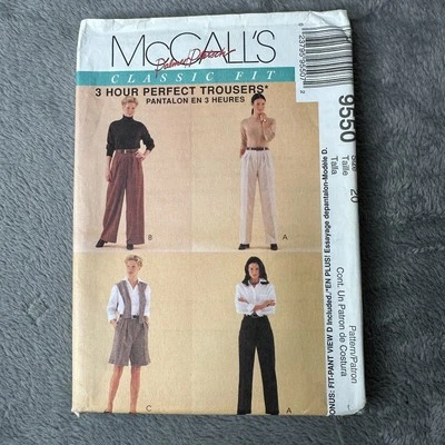 McCalls 2953 Palmer Pletsch 3 Hour Trousers Pants Bermuda Shorts Pattern Sz 20 - Image 1 of 4