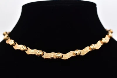 Monet Vintage Choker Chain Necklace Collar Textured Gold Chunky Signed 60s BinBQ - Image 1 of 4