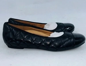 Vionic schwarzer Desiree gesteppter Nappaleder/Lack Ballerinas Größe 12 - Bild 1 von 5