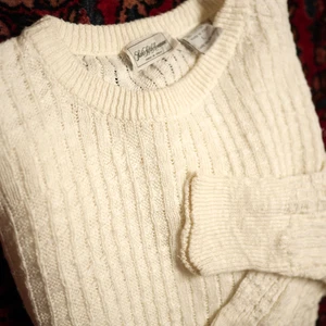 Saks Fifth Avenue Womens Sweater Cotton Linen Italy Minimal Boho Cream Chic Nude - Picture 1 of 20