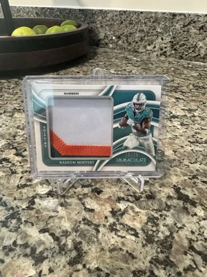 2024 Panini Immaculate Raheem Mostert IL-RMT 3 Color Patch 10/25 Miami Dolphins - Image 1 of 2