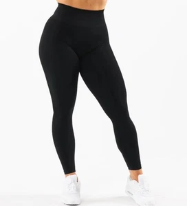 Alphalete Amplify Leggings  M Blac High-Waisted Seamless Yoga Workout Activewear - Picture 1 of 13