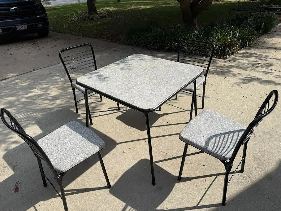 Vintage Mid Century Hamilton Cosco Folding Card Table & Chair Set - Image 1 of 4