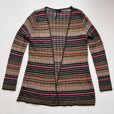Cárdigan O’Neill Pequeño Frente Abierto Retro Rayas Manga Larga Tejido Ligero Foto 1 de 4