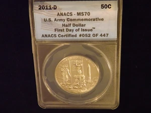 2011-D 50 C US ARMY First Day Of Issue ANACS MS 70 - Picture 1 of 2