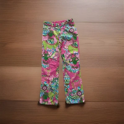 Pantalones Lilly Pulitzer Niñas Talla 8 - Estampado Safari Multicolor Brillante - Ajustable Foto 1 de 4