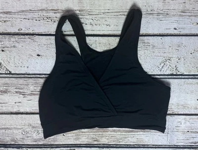 Kindred Bravely French Terry Racerback Nursing Sleep Bra Wireless Large Black - Image 1 of 4