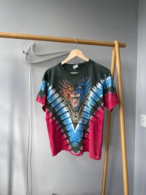 Camiseta De Colección Años 90 Dueling Dragons Tie Dye Universal Studios Puntada Única Foto 1 de 4