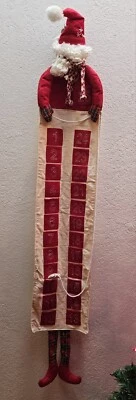Pottery Barn Kids HANGING SANTA ADVENT CALENDAR 58" Countdown to Christmas - Image 1 of 4