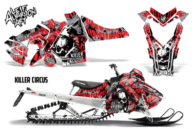 Snowmobile Graphics Kit Decal Sticker Wrap For Polaris Axys SKS 15-20 CIRCUS RED - Image 1 of 2