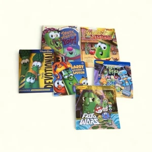 Veggie Tales book bundle rare religious cartoon y2k Big Idea kids show - Picture 1 of 12