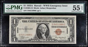 1935A $1 Hawaii WWII Emergency Issue Silver Certificate PMG AU55 EPQ Fr#2300 - Picture 1 of 3