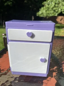 Vintage Barbie Doll House Furniture - Purple / White Cabinet with Heart Knobs - Picture 1 of 5