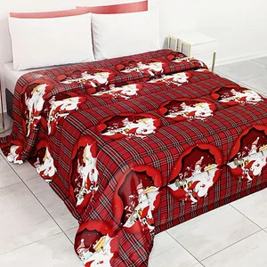 Trapunta natalizia piumone invernale letto matrimoniale tartan Babbo Natale 6508 - Picture 1 of 6