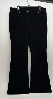 Liz Claiborne Corduroy Straight  Cut Black Pants Women's Size 12 Short 🔥 - Image 1 of 4