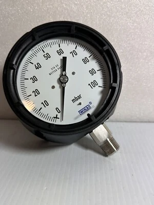 Wika 52881058 632.34 Pressure Gauge 0-100mbar 4-1/2” Face 1/2” NPT - Image 1 of 4