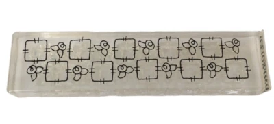 Provo Craft Clear Acrylic Stamp Checked Pattern Rose Buds Floral Border Flowers - Image 1 of 4