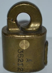 RARE ANTIQUE BRASS COUNTER PAD LOCK REG'D U. S. MAIL A SERIES # 36212 NO KEY - Picture 1 of 9