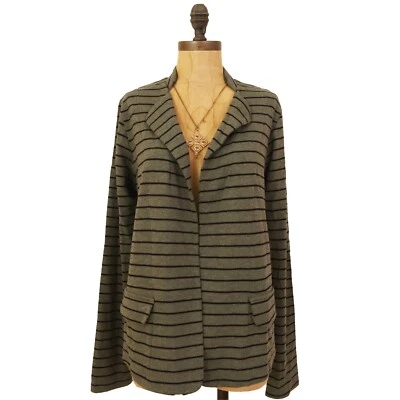 Dolan Anthropologie Left Coast Open Jacket M Striped Green Black Blazer EUC B50 - Image 1 of 4