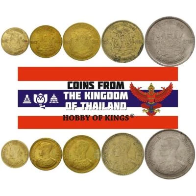 Thailand | 5 Coin Set | 5 10 25 50 Satang 1 Baht | 1957 - 1980 - Image 1 of 2