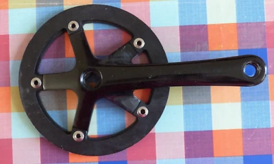 Unbranded 39T 170mm 130BCD 5 spoke alloy square-taper driveside crank arm Black - Image 1 of 4