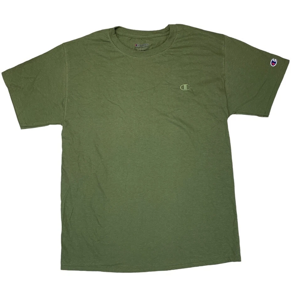 CHAMPION Classic Midweight Logo Short-Sleeve T-Shirt Men's sz M Medium / Olive