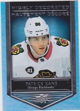 19/20 TIM HORTONS...PATRICK KANE...HIGHLY DECORATED...CARD # HD-2...BLACKHAWKS
