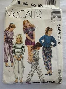 Vintage McCalls Muster 5466 Top Schößchenhose ungeschnitten Mädchen Größe 10 - Bild 1 von 3