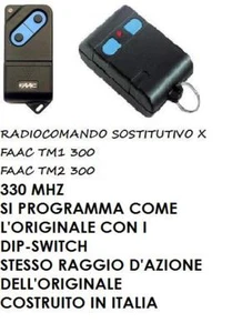 RADIOCOMANDO COMPATIBILE FAAC TM1 TM 2 300 CODIFICA DIP-SWITCH COME L'ORIGINALE - Picture 1 of 2