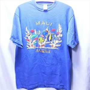 VTG 90s Single Stitch Made In USA Hawaii Maui Coral Sea Fish Graphic T-Shirt L - Picture 1 of 7