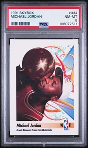 1991 SKYBOX MICHAEL JORDAN NBA CHAMPIONSHIP #334 TRADING CARD HOF | PSA 8 NM-MT - Picture 1 of 4