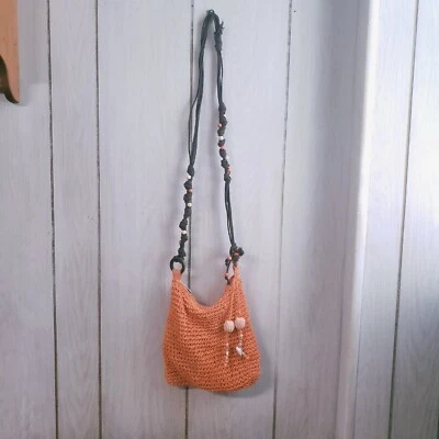 Bolso Bandolera Sun "N" Arena Tejido Borla Cuentas Boho Naranja Foto 1 de 4