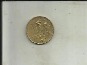 SPAIN 1 PESETA 1937 KM 755. REPUBLICA. CIVIL WAR. ONE COIN. 6RW 21AGO - Picture 1 of 1
