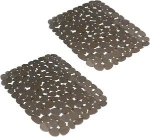 Sink Mat, 2Pcs Adjustable PVC Pebble Sink Protector for Stainless Steel or Porce - Picture 1 of 15