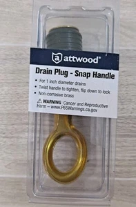 Attwood Drain Plug Snap Handle for Boats 1" Diameter Non Corrosive Brass - Picture 1 of 5