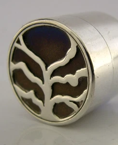 STYLISH MODERNIST STERLING SILVER AGATE BOX 1982 HAND MADE - Picture 1 of 5