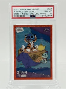 2023 Topps Chrome Disney 100 #SC-9 Stitch in Costume Orange Wave 1/25 PSA 10 - Picture 1 of 2