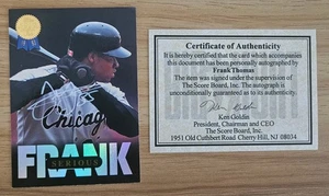 1993 LEAF FRANK THOMAS PROMO SAMPLE AUTOGRAPHED BASEBALL CARD #126 OF 250 W/ COA - Picture 1 of 4