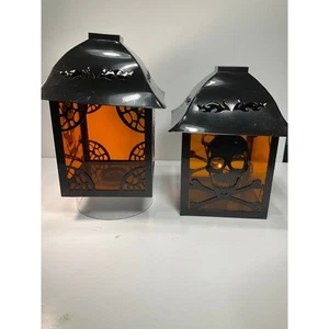 Halloween Black metal and plastic lanterns for votive candles, or lights. - Picture 1 of 7